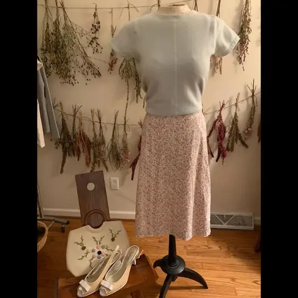 Ditsy Floral Cotton Stretch Gap Skirt - Picture 9 of 9